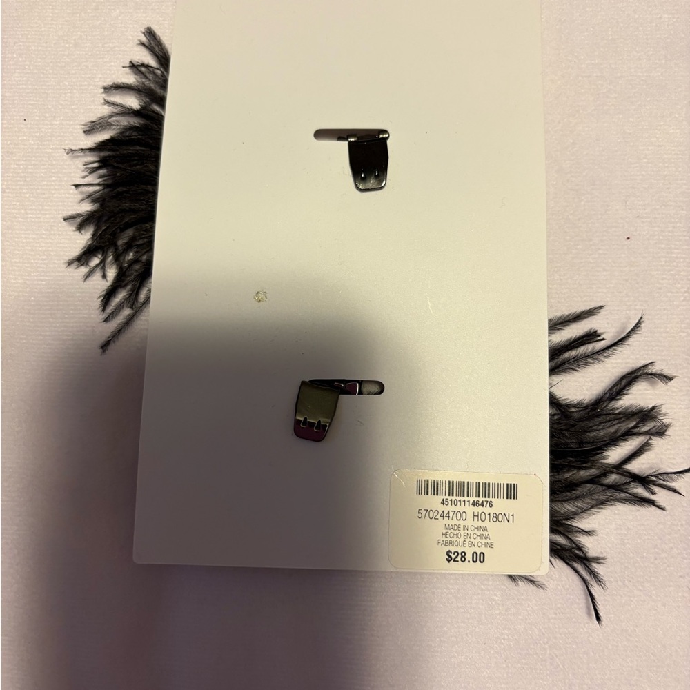 White House Black Market Black Feather/Stone Shoe Accessories - Picture 2 of 2